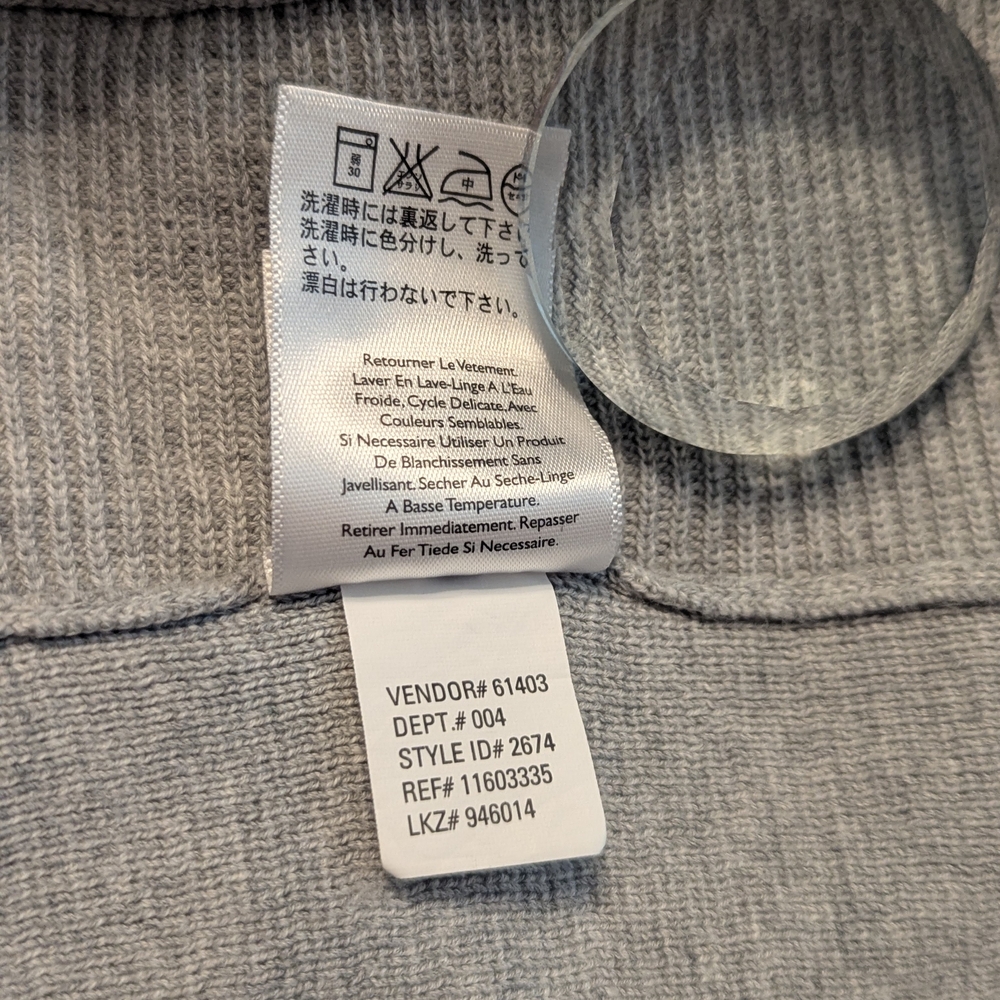 Y2K Eddie Bauer Gray 1/4 Zip Mock Neck LS Gusseted Pullover Sweater Men's XLT - Picture 9 of 10